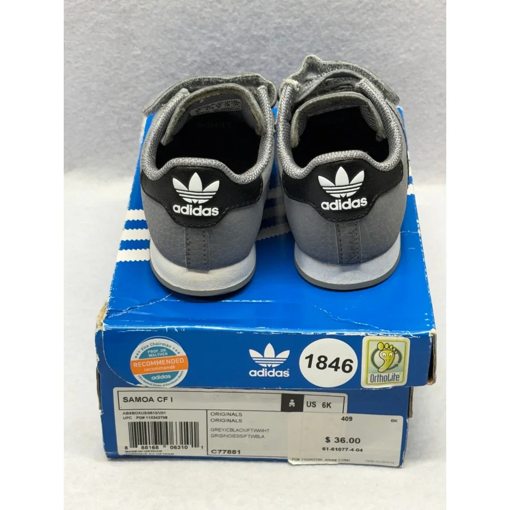 Adidas Originals Samoa CF I Infant Grey Black Sneakers C77881 Size 6K